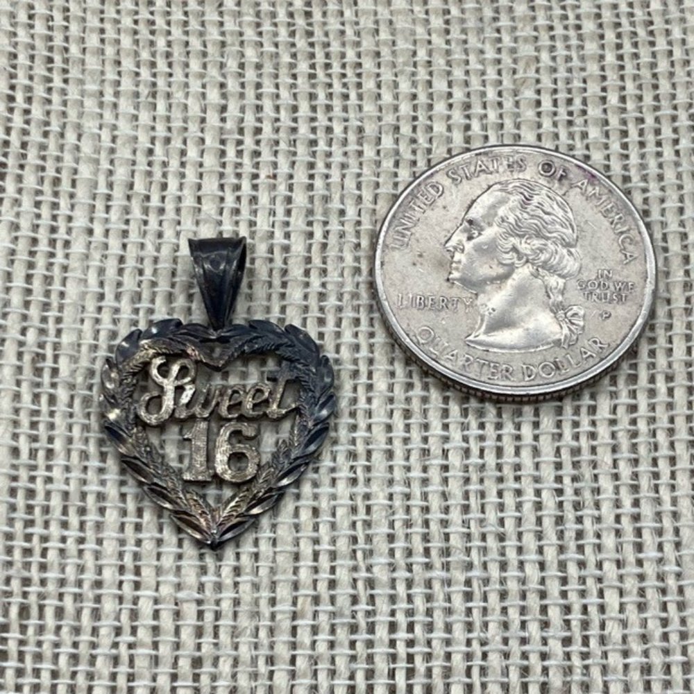 Vintage Sweet Sixteen Pendant As Is Birthday Peru 925 Sterling Silver Princess